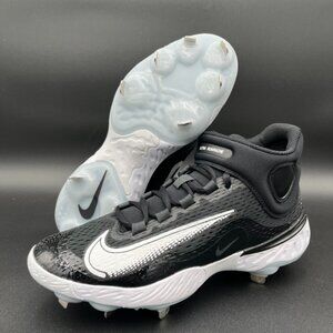 Nike Alpha Huarache Elite 4 Mid Black Baseball Cleats DJ6520-001 Men's Size 9